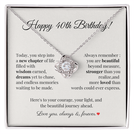 40th Birthday Necklace for Her – Celebrate Four Fabulous Decades with Love and Dreams – Meaningful Gift for Women Turning 40