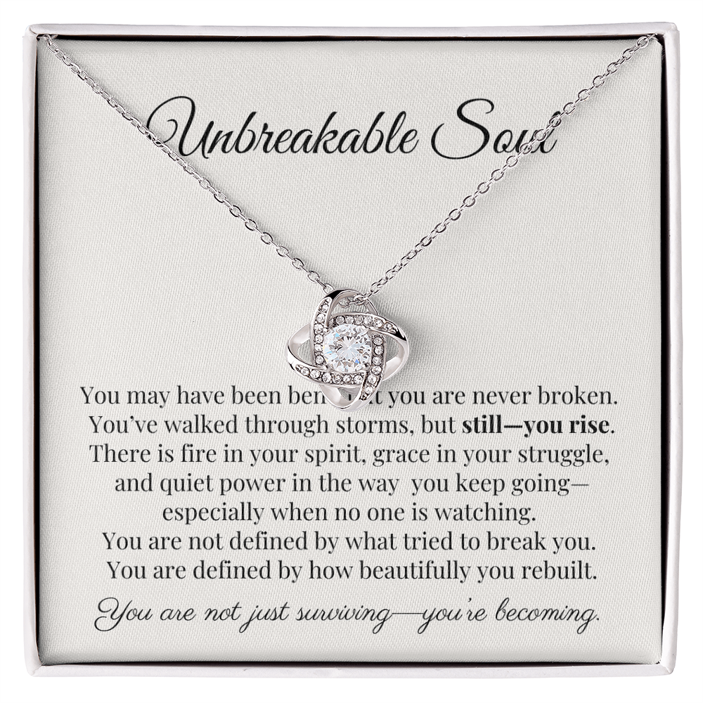 “Unbreakable Soul” Encouragement Necklace – Gift for Women Going Through Hard Times