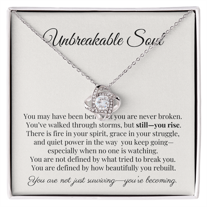 “Unbreakable Soul” Encouragement Necklace – Gift for Women Going Through Hard Times