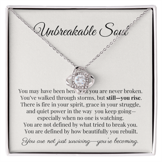 “Unbreakable Soul” Encouragement Necklace – Gift for Women Going Through Hard Times