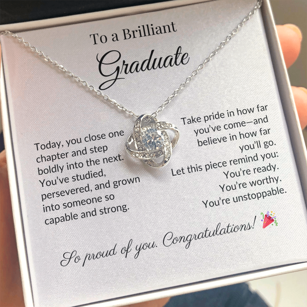 "To a Brilliant Graduate" Necklace – Graduation Gift for Her, Class of 2025 Jewelry