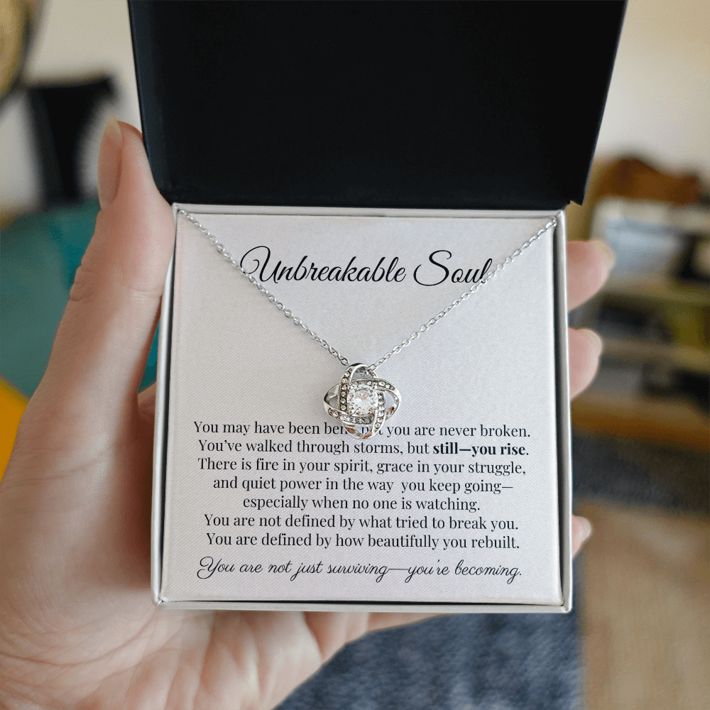“Unbreakable Soul” Encouragement Necklace – Gift for Women Going Through Hard Times