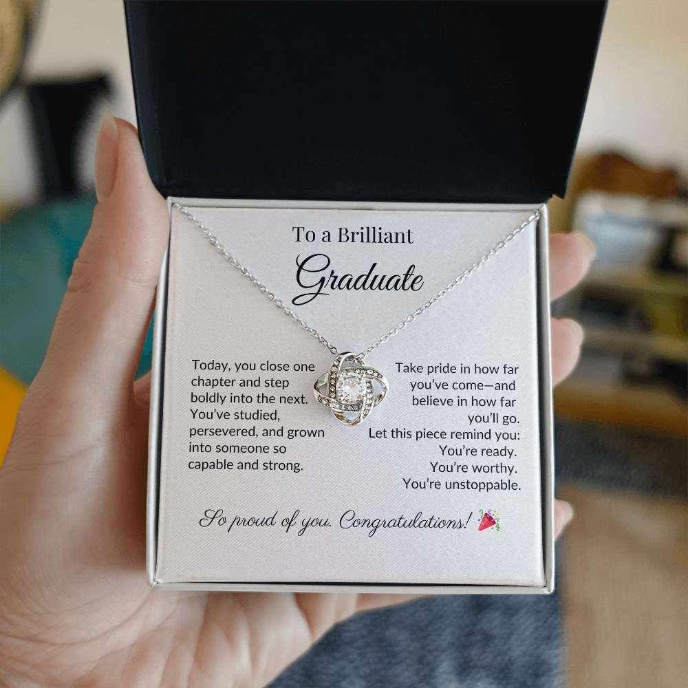 "To a Brilliant Graduate" Necklace – Graduation Gift for Her, Class of 2025 Jewelry