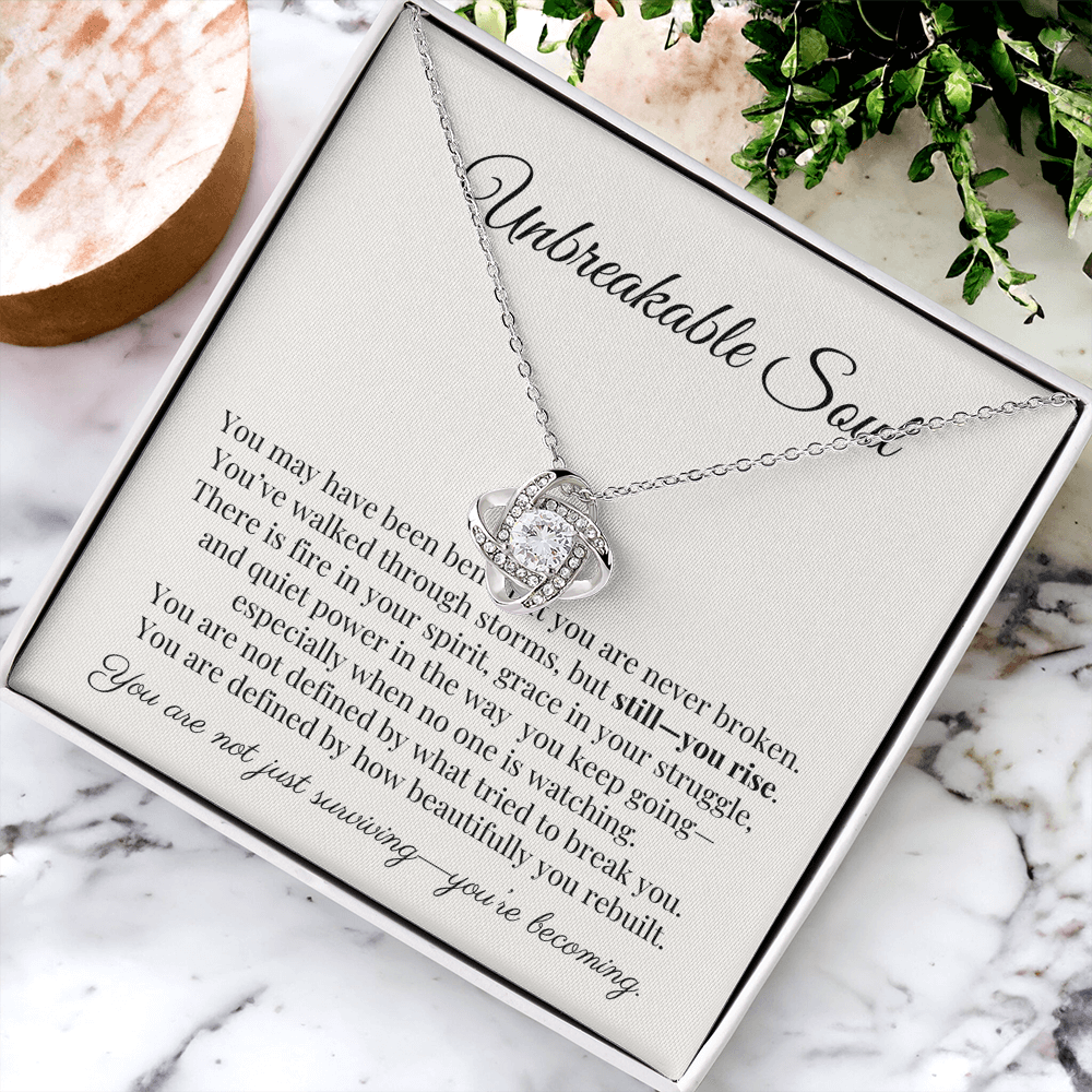 “Unbreakable Soul” Encouragement Necklace – Gift for Women Going Through Hard Times