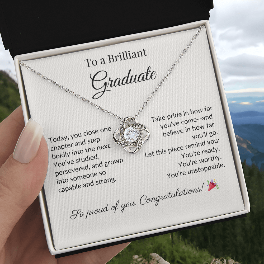 "To a Brilliant Graduate" Necklace – Graduation Gift for Her, Class of 2025 Jewelry