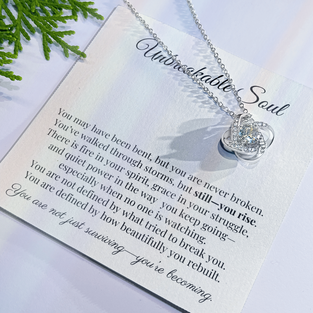 “Unbreakable Soul” Encouragement Necklace – Gift for Women Going Through Hard Times