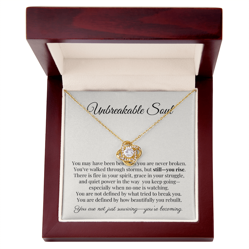 “Unbreakable Soul” Encouragement Necklace – Gift for Women Going Through Hard Times