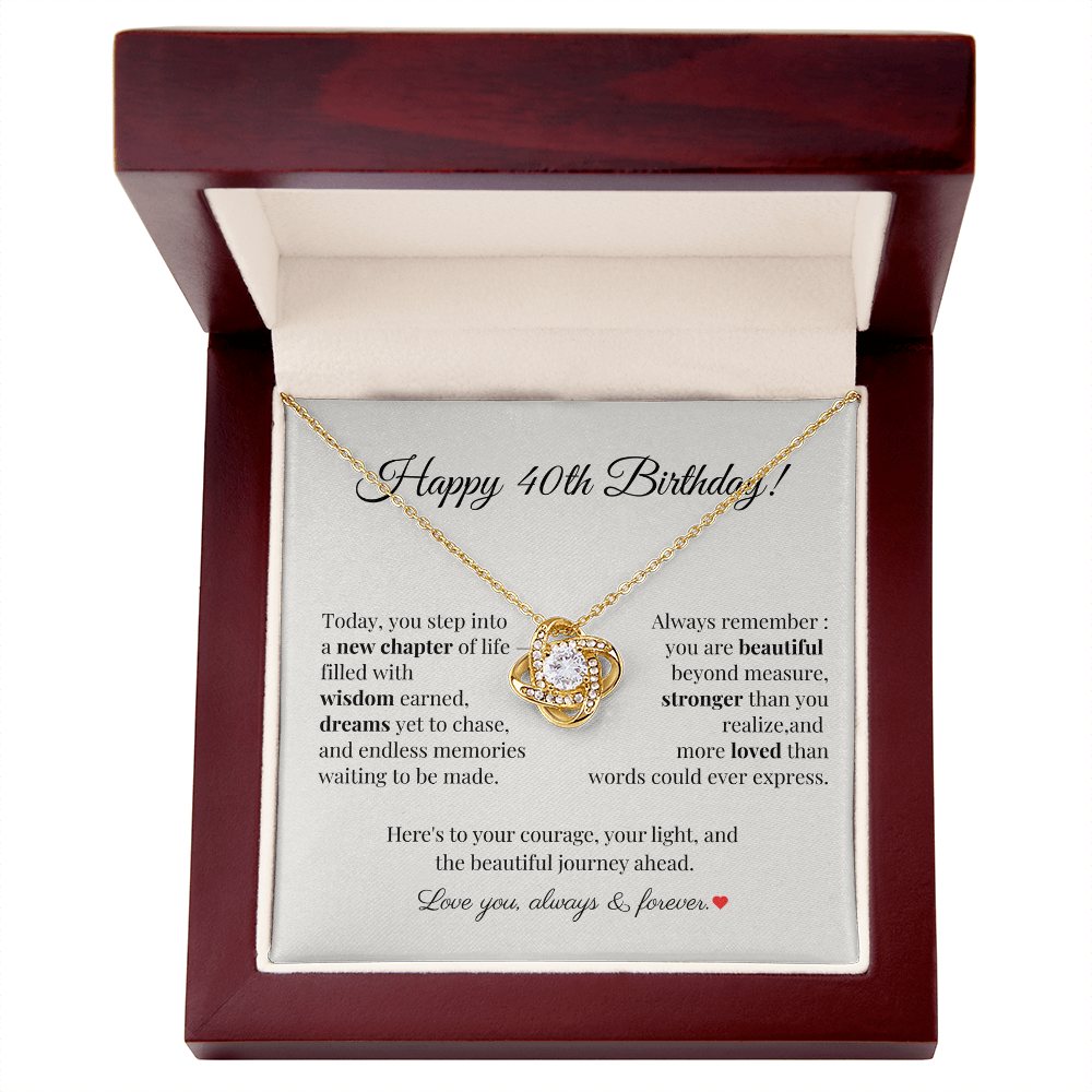 40th Birthday Necklace for Her – Celebrate Four Fabulous Decades with Love and Dreams – Meaningful Gift for Women Turning 40