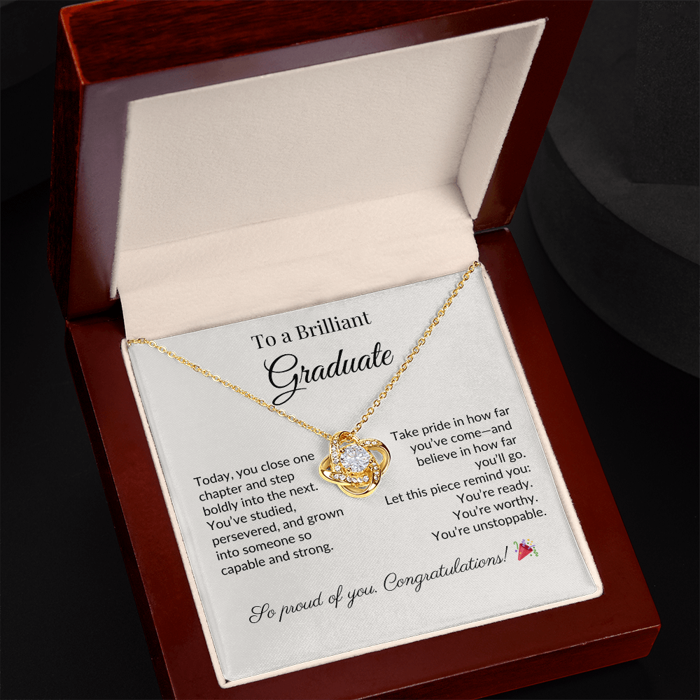 "To a Brilliant Graduate" Necklace – Graduation Gift for Her, Class of 2025 Jewelry