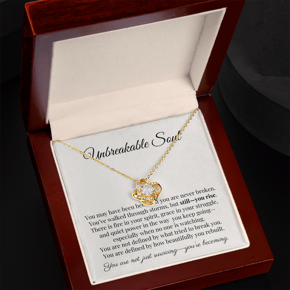 “Unbreakable Soul” Encouragement Necklace – Gift for Women Going Through Hard Times