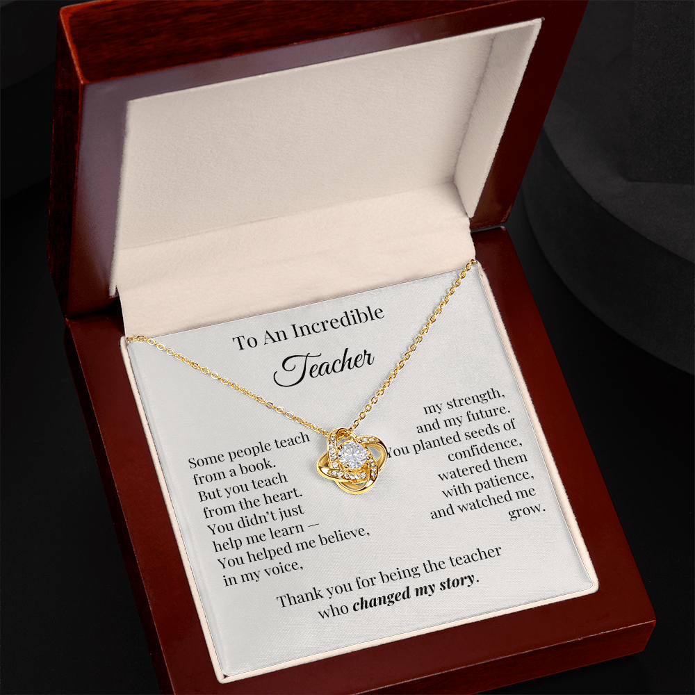 To An Incredible Teacher – Appreciation Necklace Gift for Her