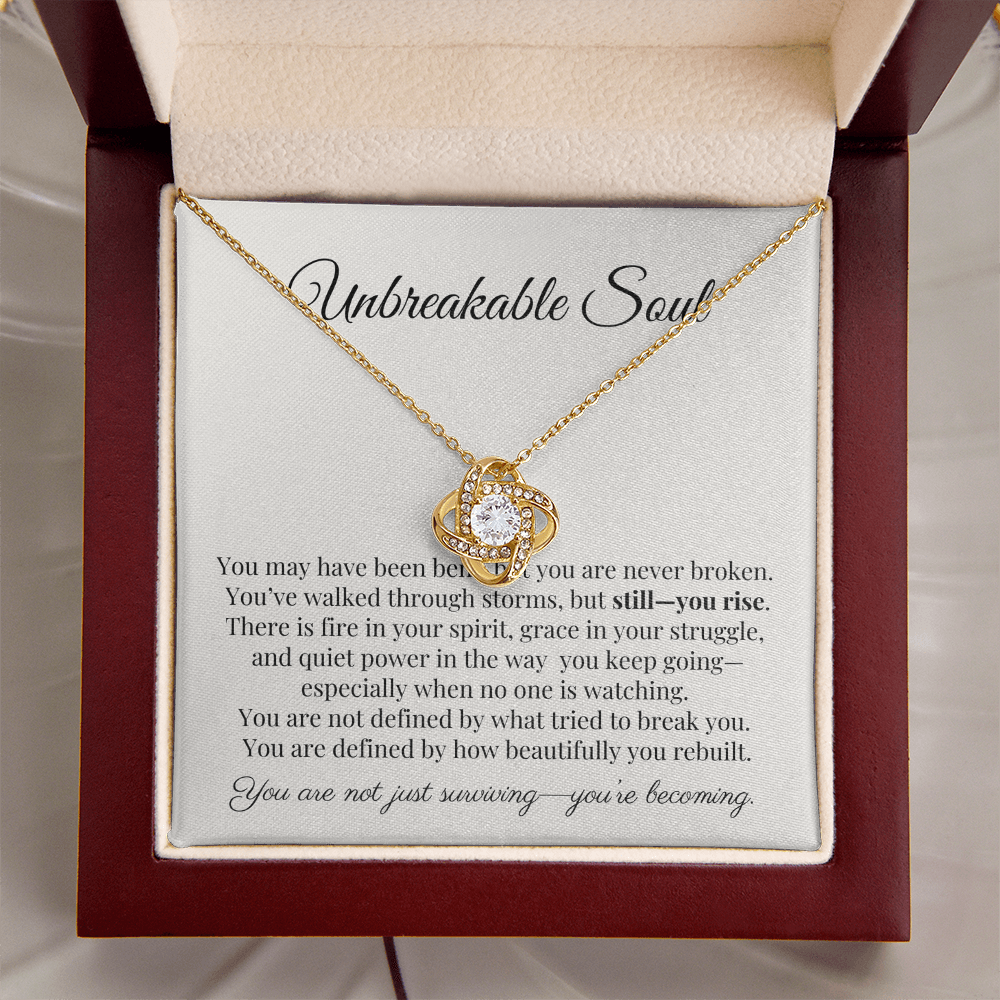 “Unbreakable Soul” Encouragement Necklace – Gift for Women Going Through Hard Times