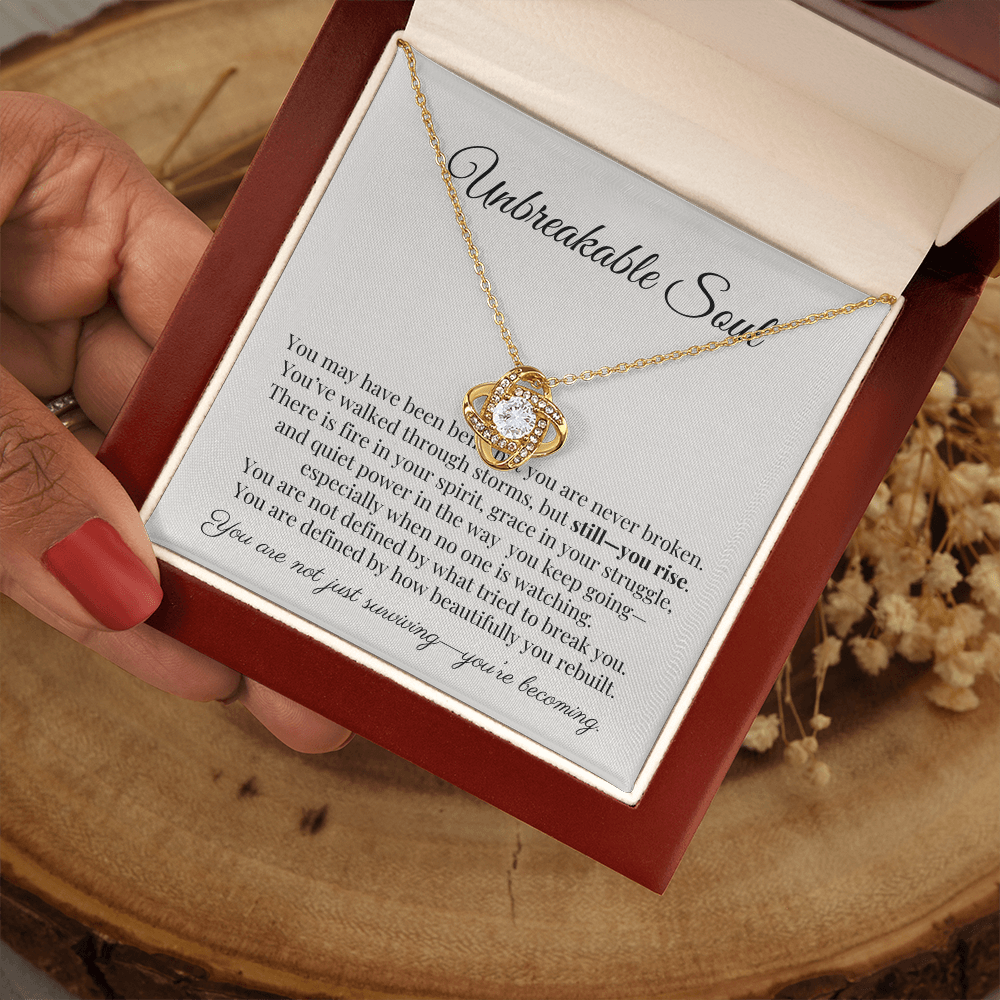 “Unbreakable Soul” Encouragement Necklace – Gift for Women Going Through Hard Times