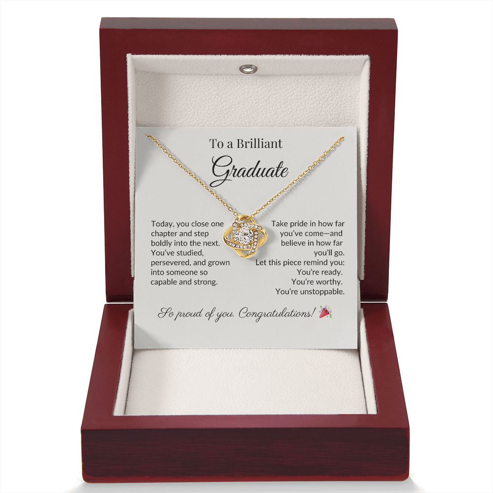 "To a Brilliant Graduate" Necklace – Graduation Gift for Her, Class of 2025 Jewelry