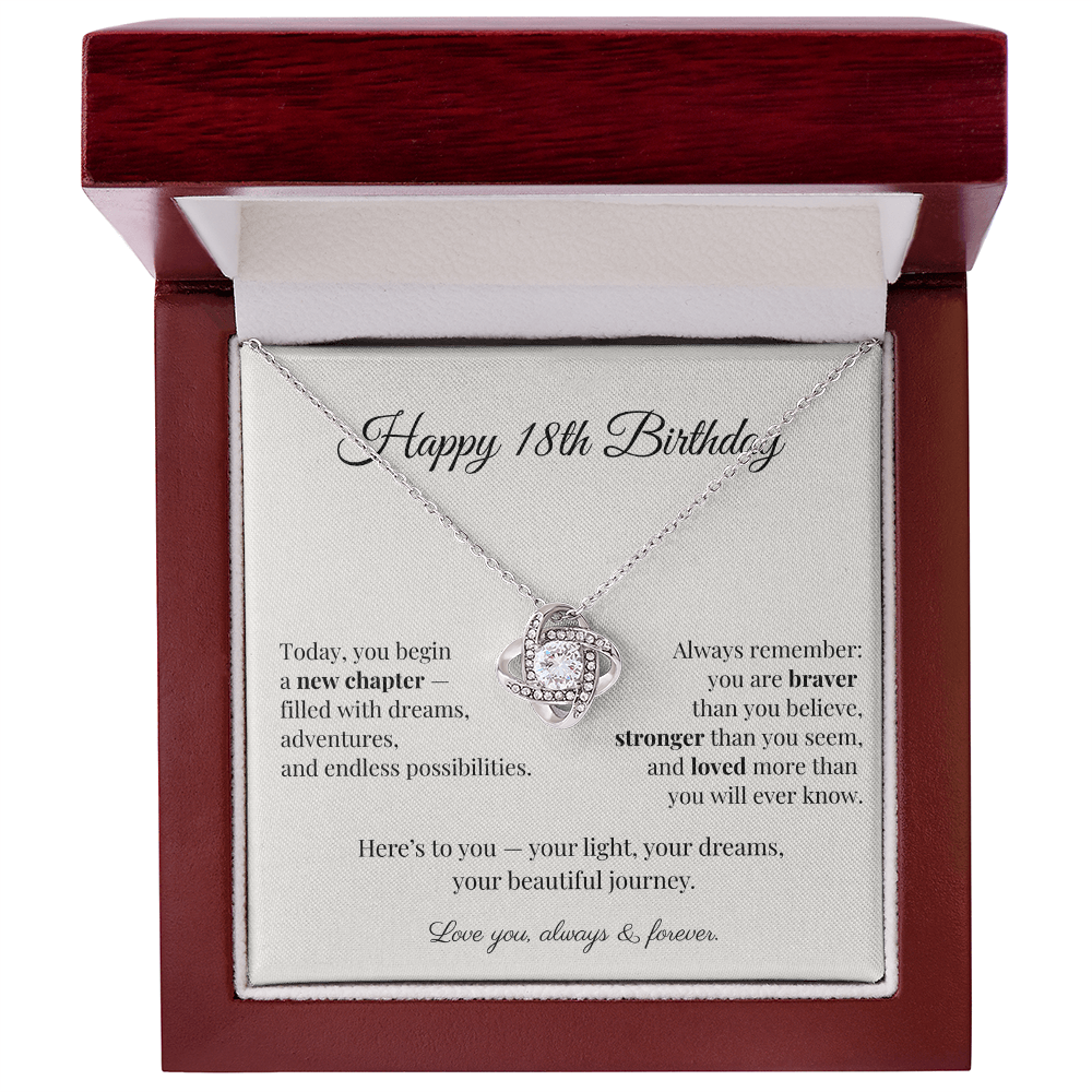 Happy 18th Birthday Necklace – Meaningful Jewelry Gift for Daughter, Granddaughter, Niece, or Best Friend – Celebrate Her Beautiful New Chapter