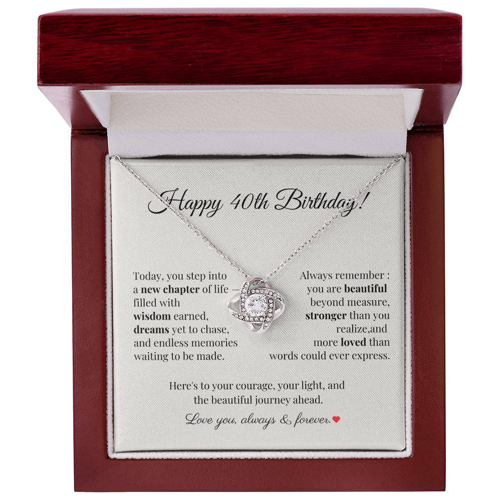 40th Birthday Necklace for Her – Celebrate Four Fabulous Decades with Love and Dreams – Meaningful Gift for Women Turning 40