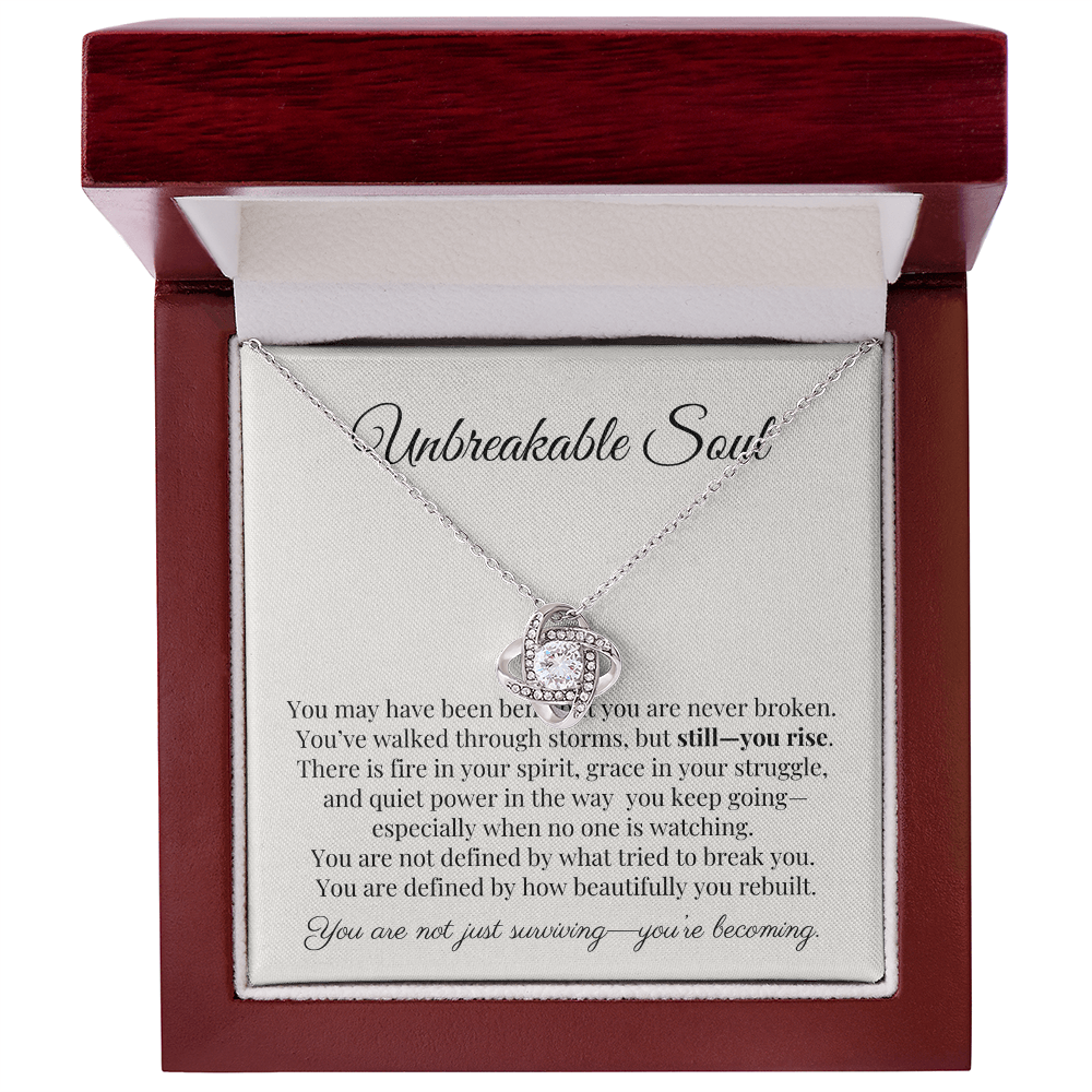 “Unbreakable Soul” Encouragement Necklace – Gift for Women Going Through Hard Times