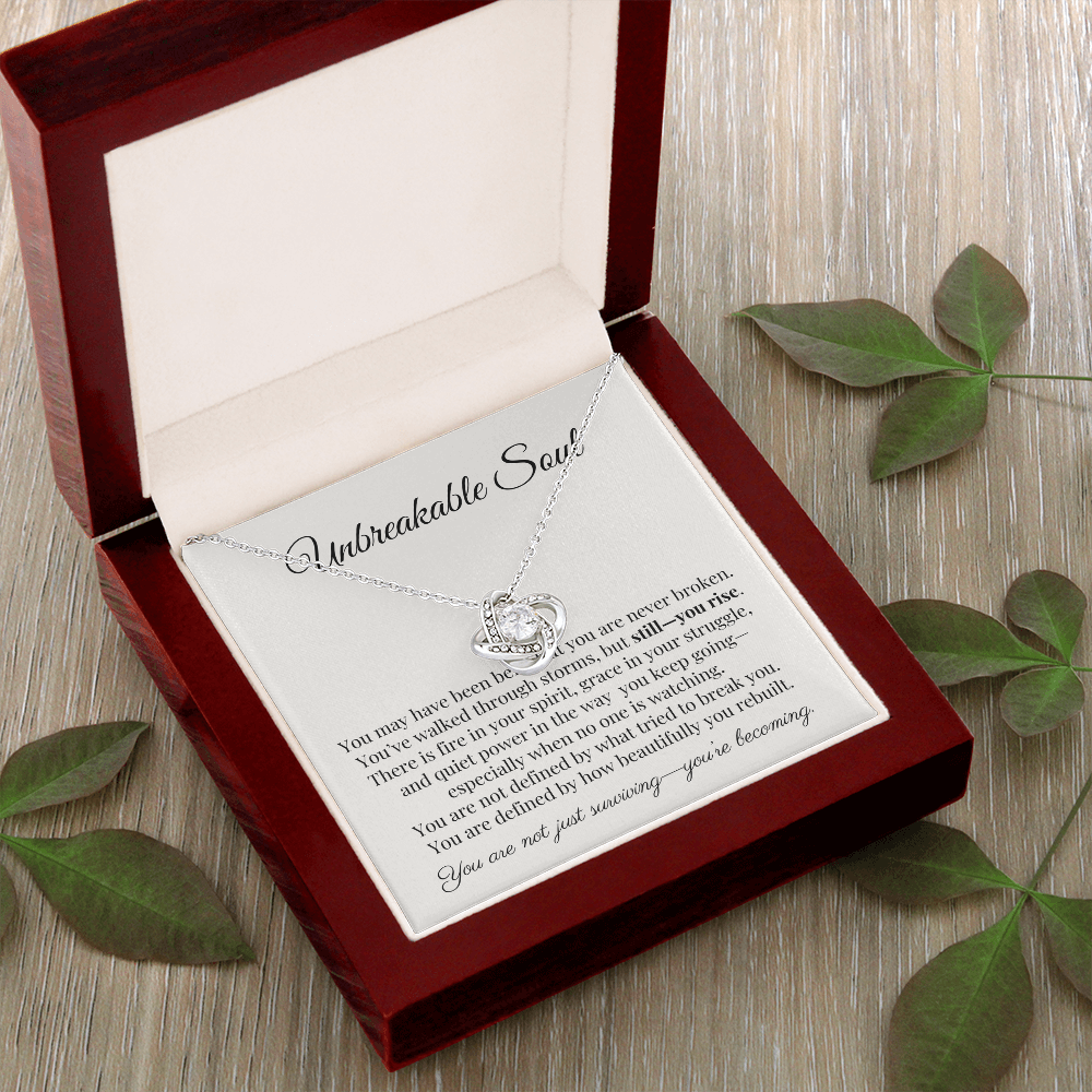 “Unbreakable Soul” Encouragement Necklace – Gift for Women Going Through Hard Times