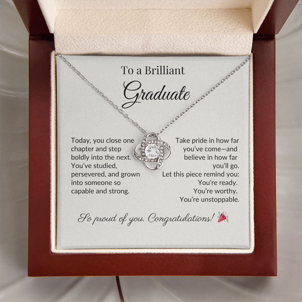 "To a Brilliant Graduate" Necklace – Graduation Gift for Her, Class of 2025 Jewelry