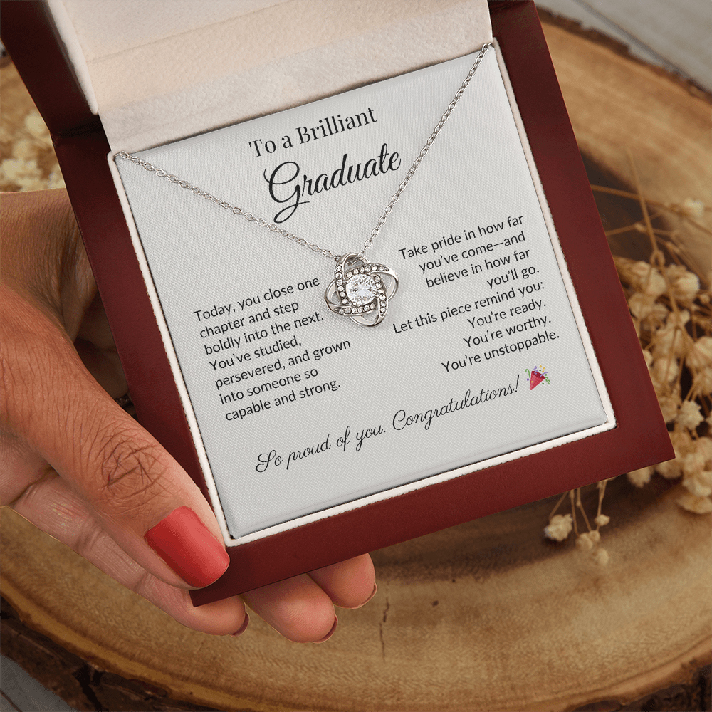 "To a Brilliant Graduate" Necklace – Graduation Gift for Her, Class of 2025 Jewelry