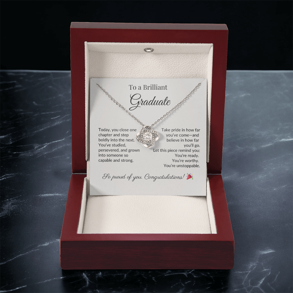 "To a Brilliant Graduate" Necklace – Graduation Gift for Her, Class of 2025 Jewelry