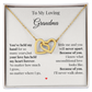 To My Loving Grandma – Two Hearts Necklace with Heartfelt Message Card