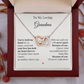 To My Loving Grandma – Two Hearts Necklace with Heartfelt Message Card