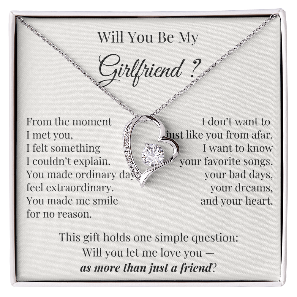 Will You Be My Girlfriend – Romantic Heart Necklace Gift for Her