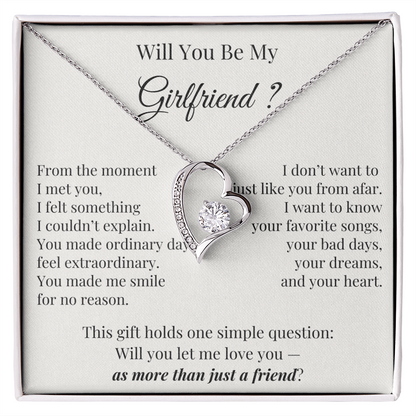 Will You Be My Girlfriend – Romantic Heart Necklace Gift for Her