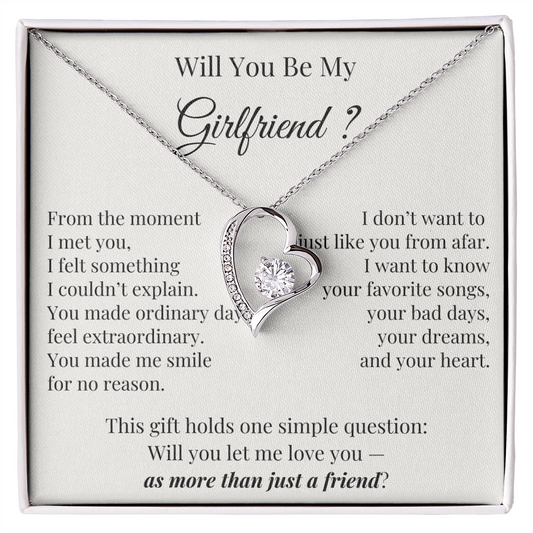 Will You Be My Girlfriend – Romantic Heart Necklace Gift for Her