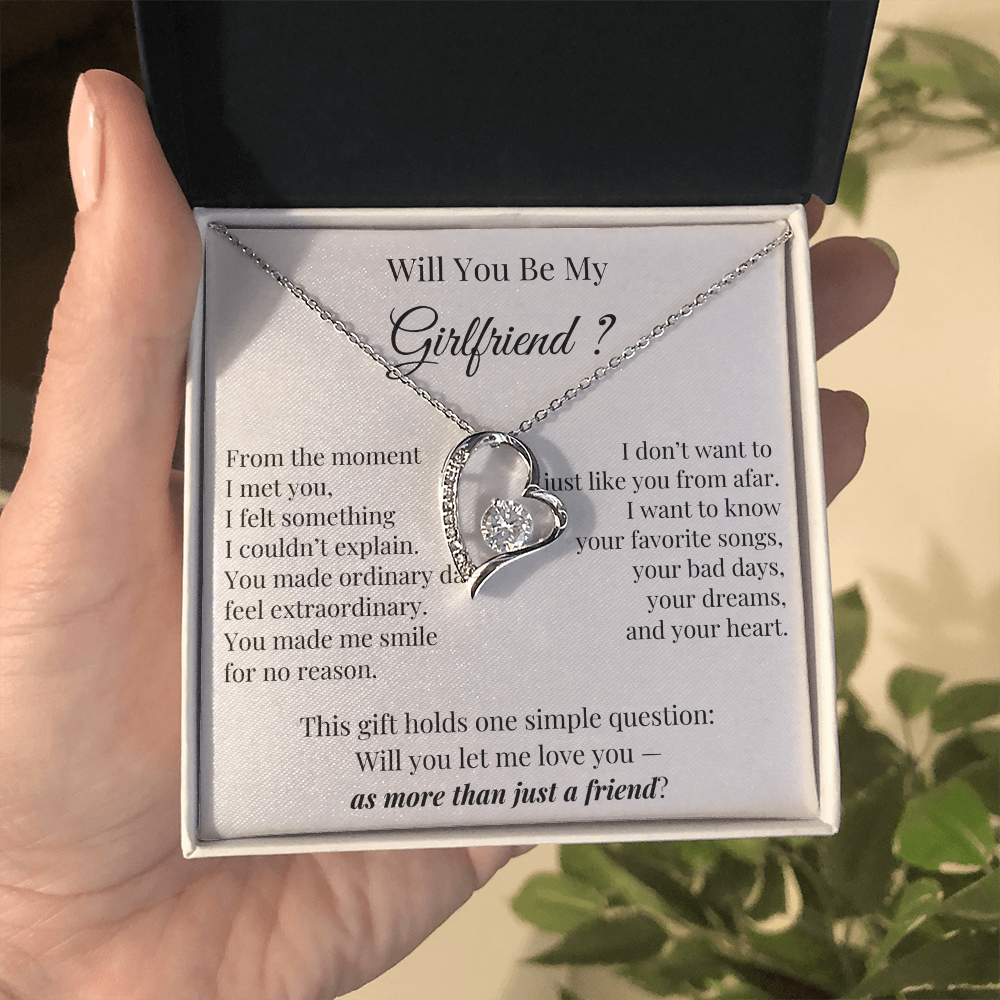 Will You Be My Girlfriend – Romantic Heart Necklace Gift for Her