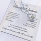 Graduation Necklace Gift for Her – CZ Heart with Card | Sentimental Graduation Jewelry from Mom, Dad or Family