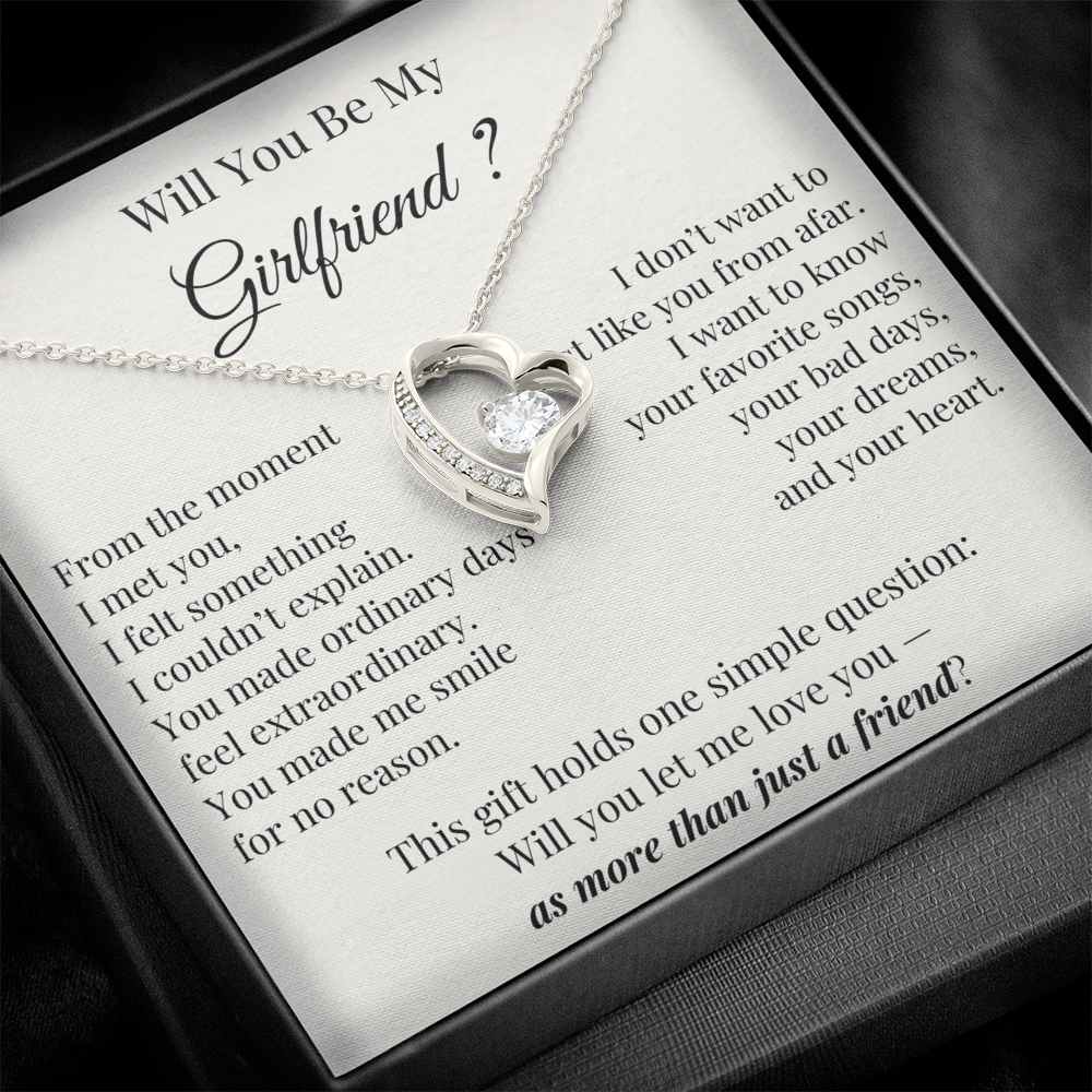 Will You Be My Girlfriend – Romantic Heart Necklace Gift for Her