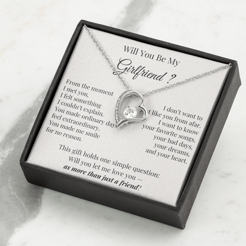 Will You Be My Girlfriend – Romantic Heart Necklace Gift for Her