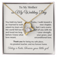 To My Mother on My Wedding Day - Heart Necklace Gift for Mom from Daughter - Bridal Keepsake Jewelry