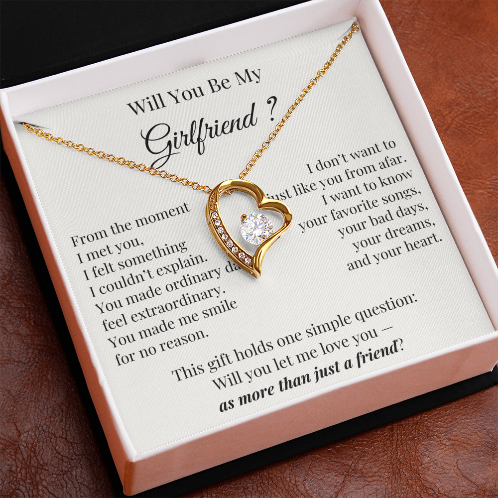 Will You Be My Girlfriend – Romantic Heart Necklace Gift for Her