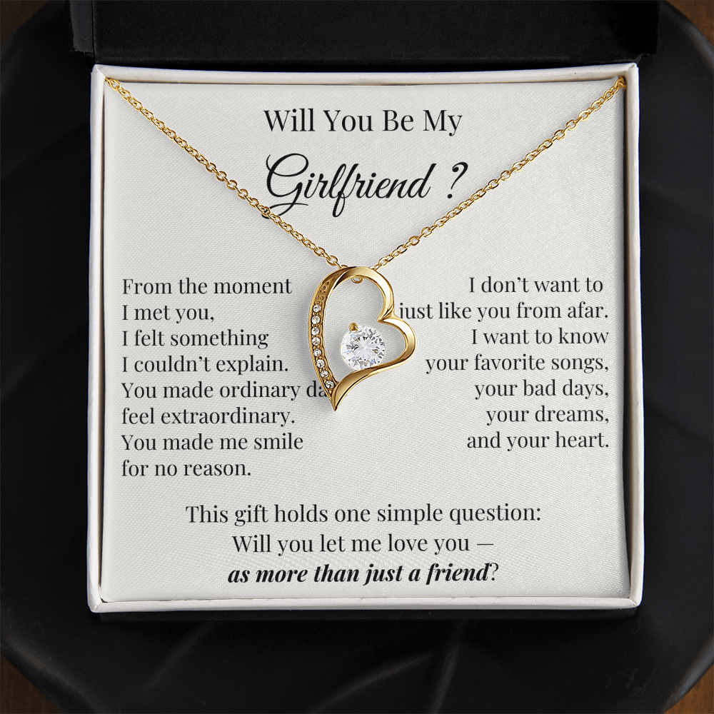 Will You Be My Girlfriend – Romantic Heart Necklace Gift for Her