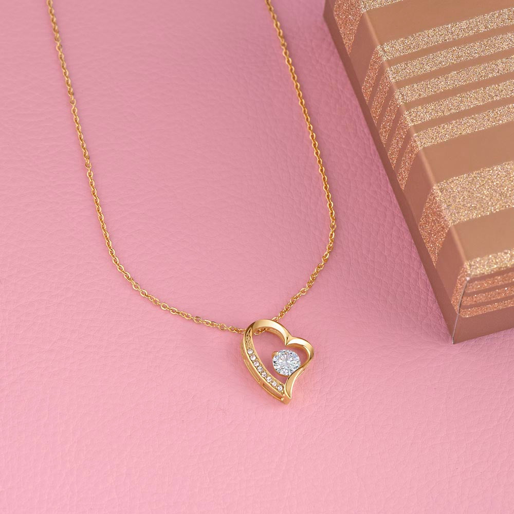 Graduation Necklace Gift for Her – CZ Heart with Card | Sentimental Graduation Jewelry from Mom, Dad or Family