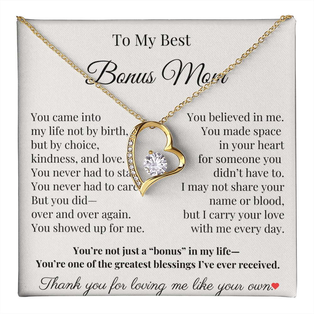 To My Bonus Mom – Heartfelt Gift for Stepmom, Adoptive Mom, or Mother Figure