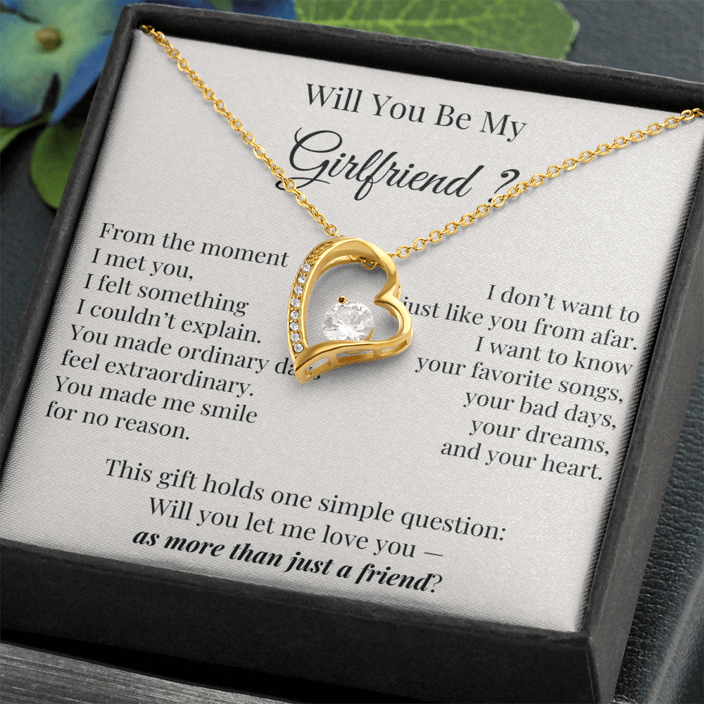 Will You Be My Girlfriend – Romantic Heart Necklace Gift for Her