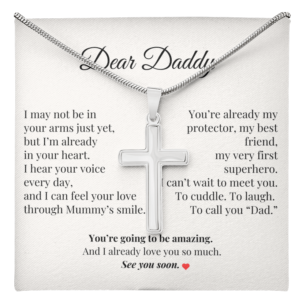 Dad-to-Be Gift from Baby – Pregnancy Keepsake Necklace with Message Card