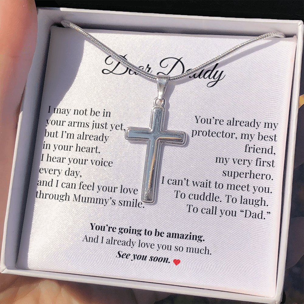 Dad-to-Be Gift from Baby – Pregnancy Keepsake Necklace with Message Card