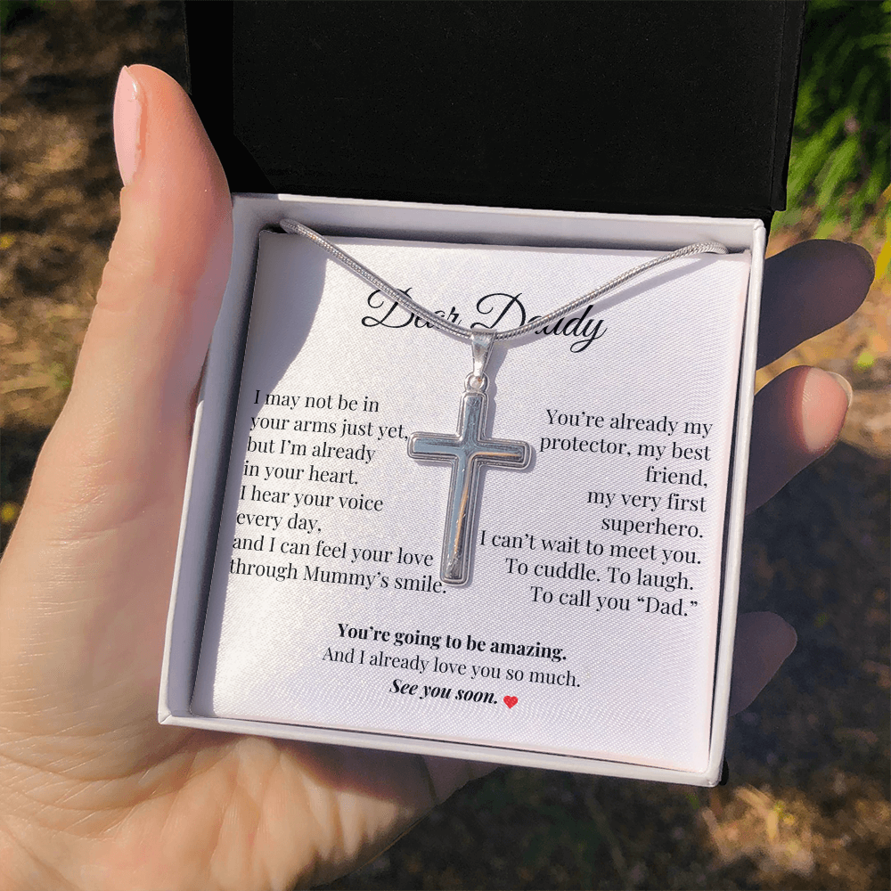 Dad-to-Be Gift from Baby – Pregnancy Keepsake Necklace with Message Card