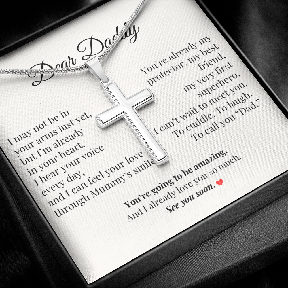 Dad-to-Be Gift from Baby – Pregnancy Keepsake Necklace with Message Card
