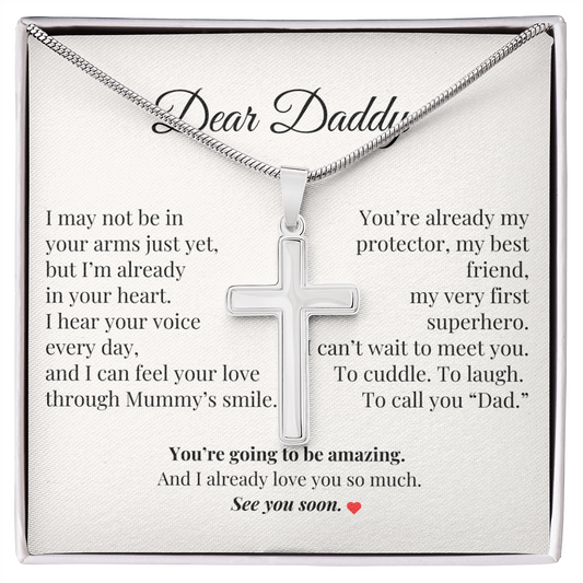 Dad-to-Be Gift from Baby – Pregnancy Keepsake Necklace with Message Card