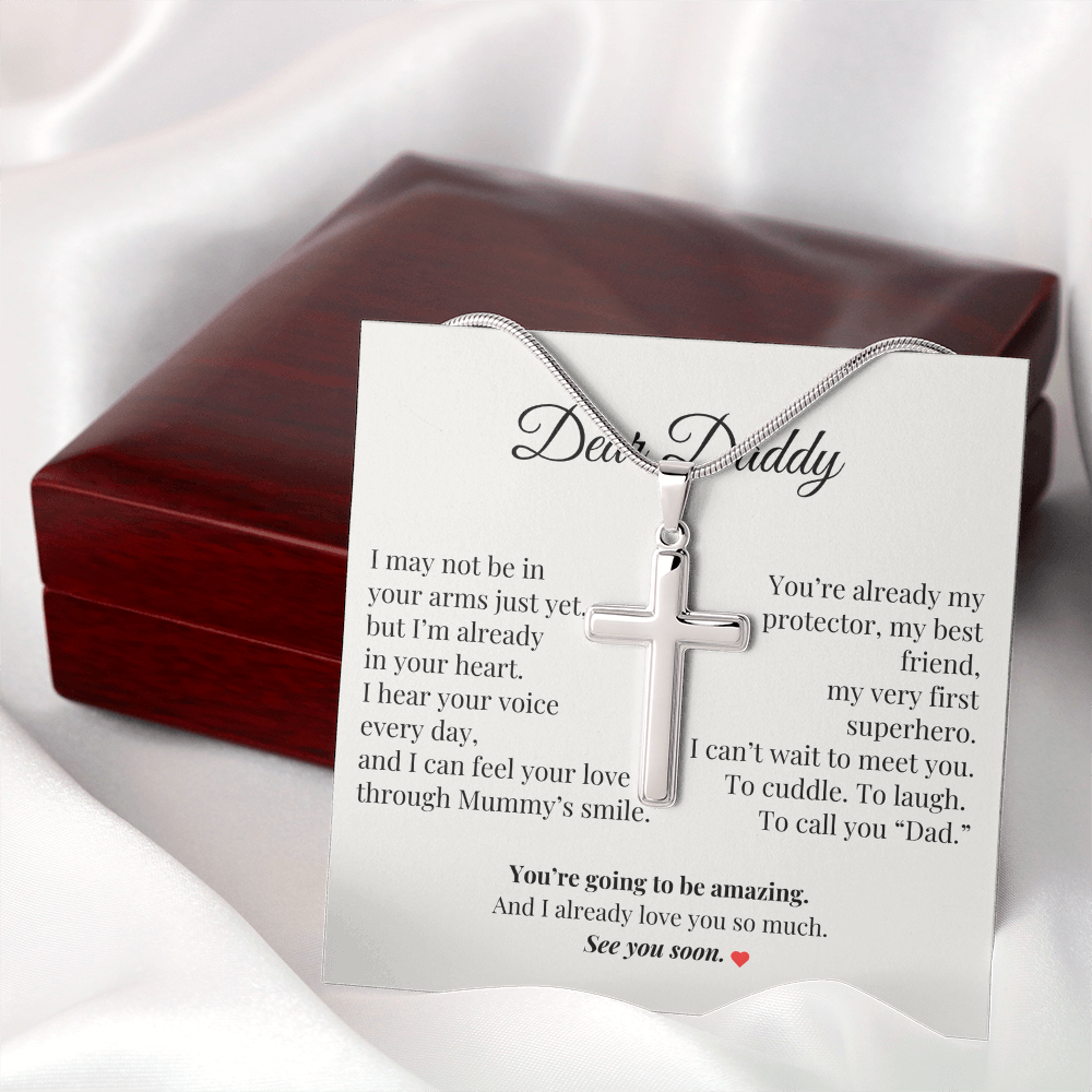 Dad-to-Be Gift from Baby – Pregnancy Keepsake Necklace with Message Card