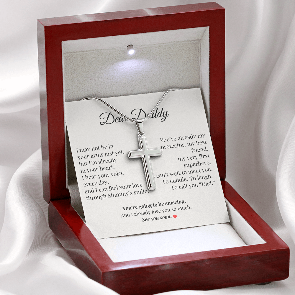 Dad-to-Be Gift from Baby – Pregnancy Keepsake Necklace with Message Card