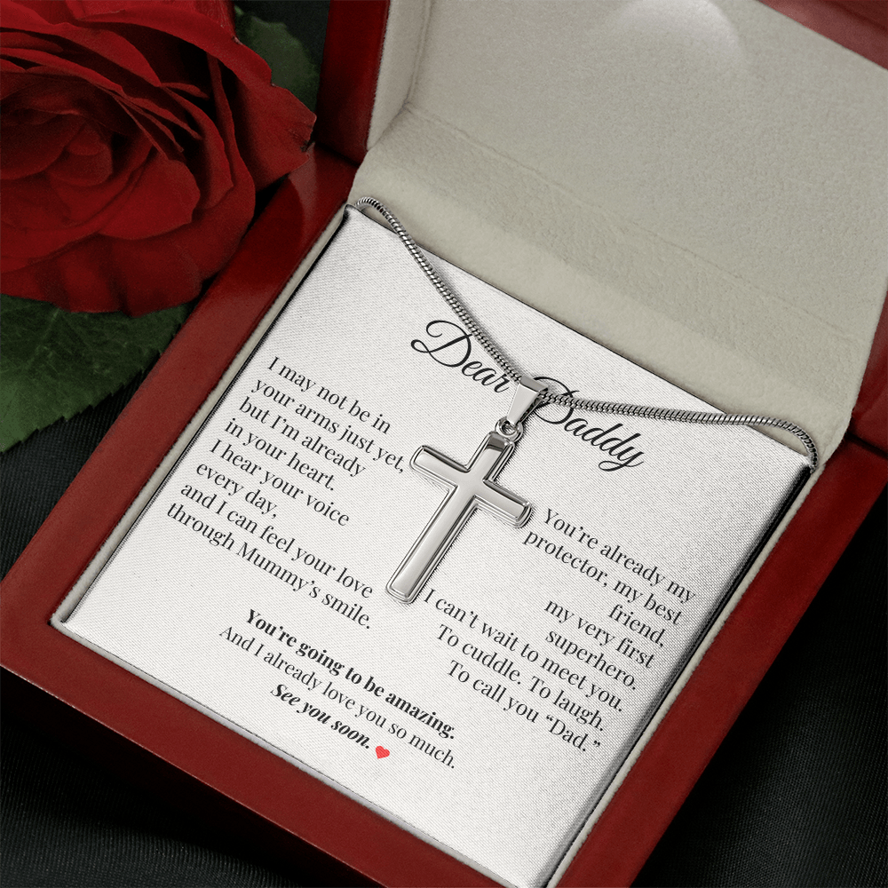 Dad-to-Be Gift from Baby – Pregnancy Keepsake Necklace with Message Card