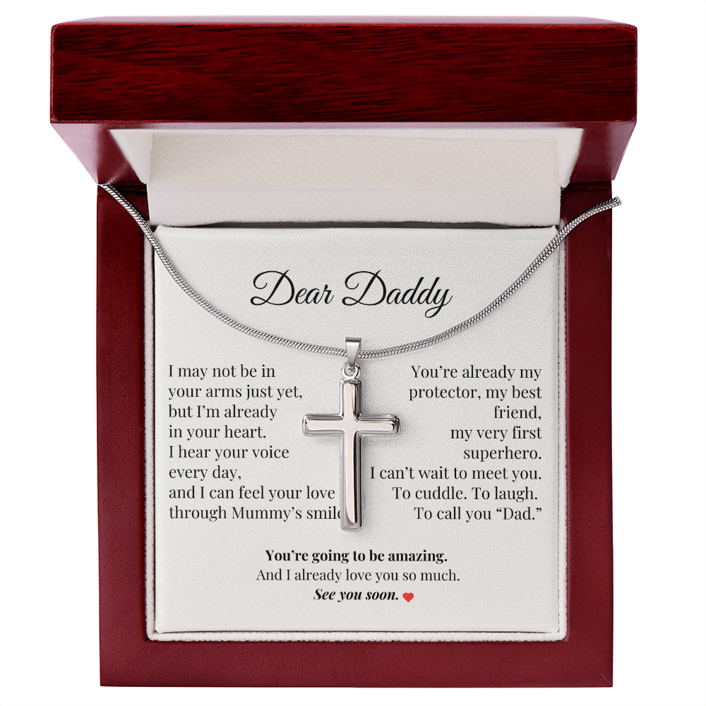 Dad-to-Be Gift from Baby – Pregnancy Keepsake Necklace with Message Card