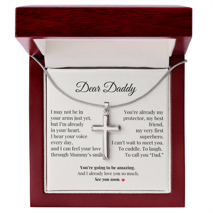 Dad-to-Be Gift from Baby – Pregnancy Keepsake Necklace with Message Card